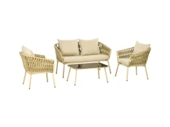 Outsunny 4 Tlg. Gartenmöbel-Set mit Kissen für Garten Terrasse