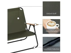 Outsunny Campingstuhl Stahl Oxfordstoff 114B x 67T x 80H cm