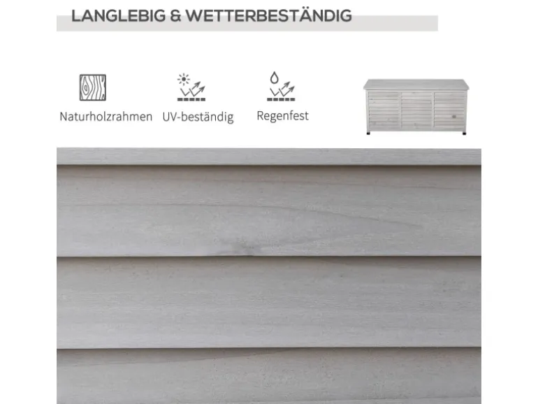 Outsunny Gartenbox Wetterbeständig 127 x 56 x 60 cm Grau