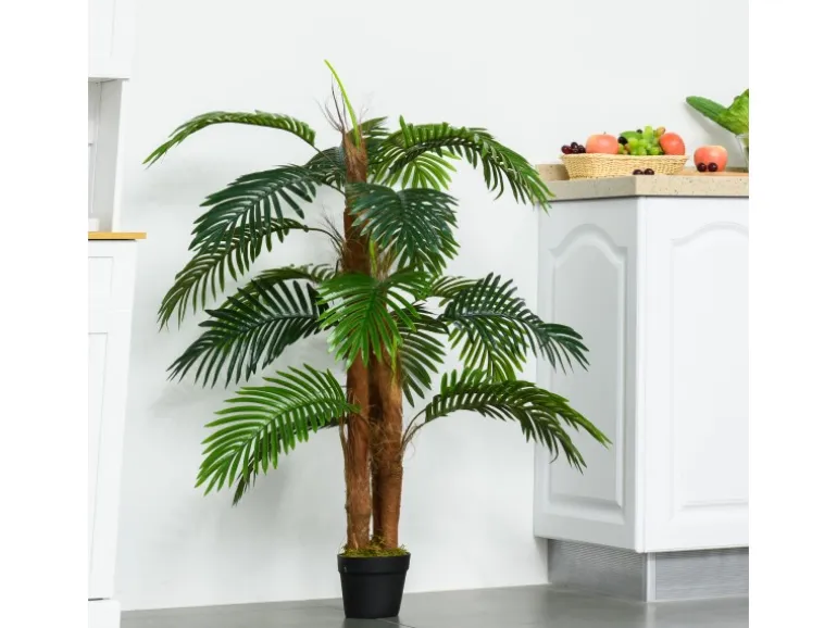 Outsunny Künstliche Pflanzen 120 cm mit Kunststofftopf