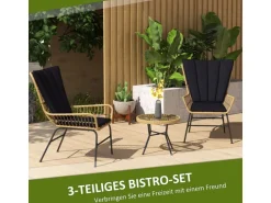 Outsunny Rattan-Sitzgruppe PE-Rattan Polyester 76L x 66B x 96H cm Schwarz