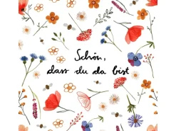 Papierservietten mit Blumen und Spruch 16,5 cm x 16,5 cm 20 Stück Bunt FSC®