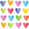 Papierservietten mit Herzen 16,5 cm x 16,5 cm 20 Stück Bunt FSC®