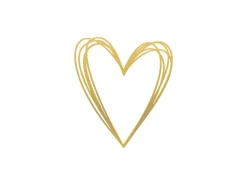 Papierservietten mit Herz 16,5 cm x 16,5 cm 20 Stück Weiß-Gold FSC®