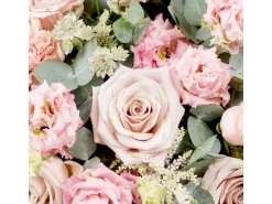 Papierservietten mit Rosen und Eukalyptus 16,5 x 16,5 cm 20 Stück Rosa-Grün FSC®
