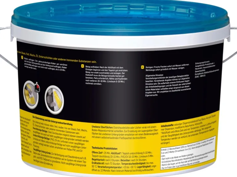 Pattex Teppichkleber Teppich und PVC Kleber Universal 4 kg Eimer