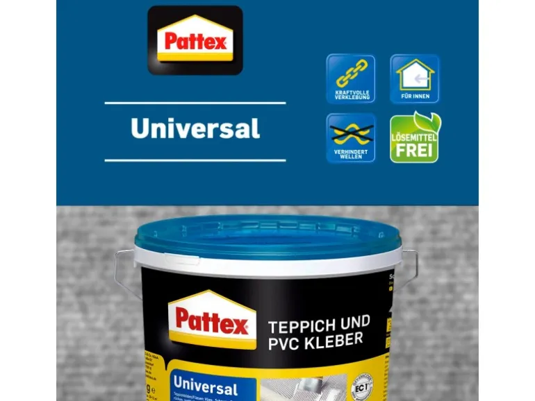 Pattex Teppichkleber Teppich und PVC Kleber Universal 4 kg Eimer