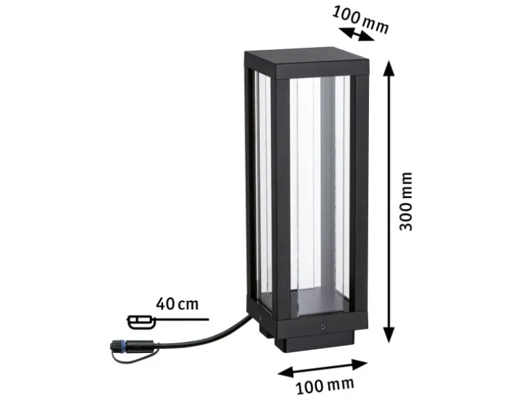 Paulmann Laterne Classic Plug & Shine Zigbee 3.0 IP44 RGBW+ 2 W Anthrazit