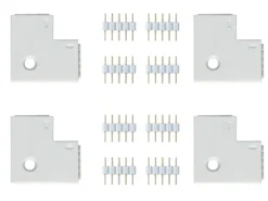 Paulmann MaxLED Eckverbinder 90° Weiß 4er-Pack inkl. 8 Steckverbinder