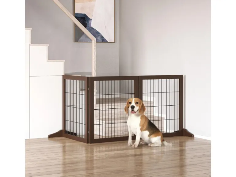 PawHut Absperrgitter für Hunde mit Stützfüßen für Kamin