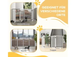 PawHut Absperrgitter 4-Teilig 206 x 76 cm Faltbar mit 2 Stützfüßen