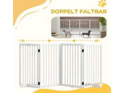 PawHut Absperrgitter 4-Teilig 206 x 76 cm Faltbar mit 2 Stützfüßen