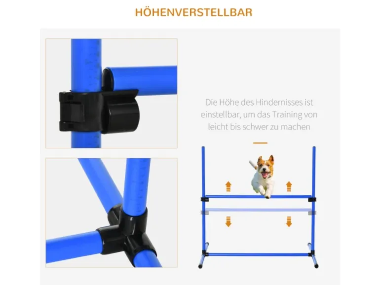 PawHut Agility Hürdenset Slalom Stangen