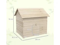 PawHut Entenhaus Tannenholz Naturholz 100L x 82,5B x 91H cm