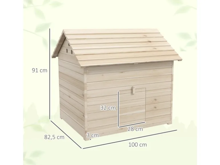PawHut Entenhaus Tannenholz Naturholz 100L x 82,5B x 91H cm