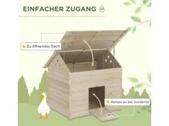 PawHut Entenhaus Tannenholz Naturholz 100L x 82,5B x 91H cm