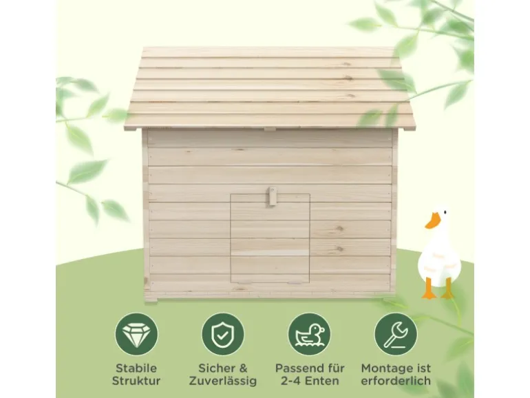 PawHut Entenhaus Tannenholz Naturholz 100L x 82,5B x 91H cm