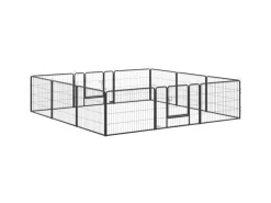 PawHut Freilaufgehege 60 cm Hoch mit Tür 12 Paneelen für Outdoor