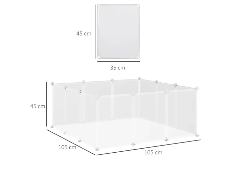 PawHut Freilaufgehege Laufgitter DIY Absperrgitter 105 x 105 x 45 cm