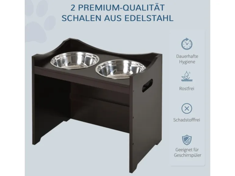 PawHut Futternapf Höhenverstellbar mit 2L Futterständer