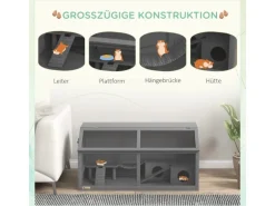 PawHut Hamsterkäfig 100cm mit Hängebrücke Leitern