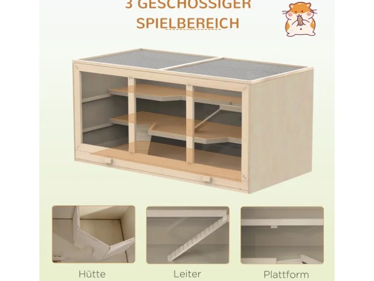 PawHut Hamsterkäfig mit Treppen