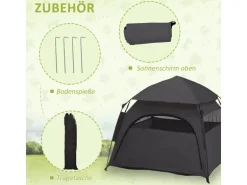 PawHut Haustierzelt Polyester Dunkelgrau 120L x 120B x 106H cm