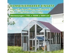 PawHut Hühnerstall Freilaufgehege Freigehege mit Schloss Tannenholz