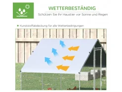 PawHut Hühnerstall XXL Outdoor mit Schatten Dach Schloss