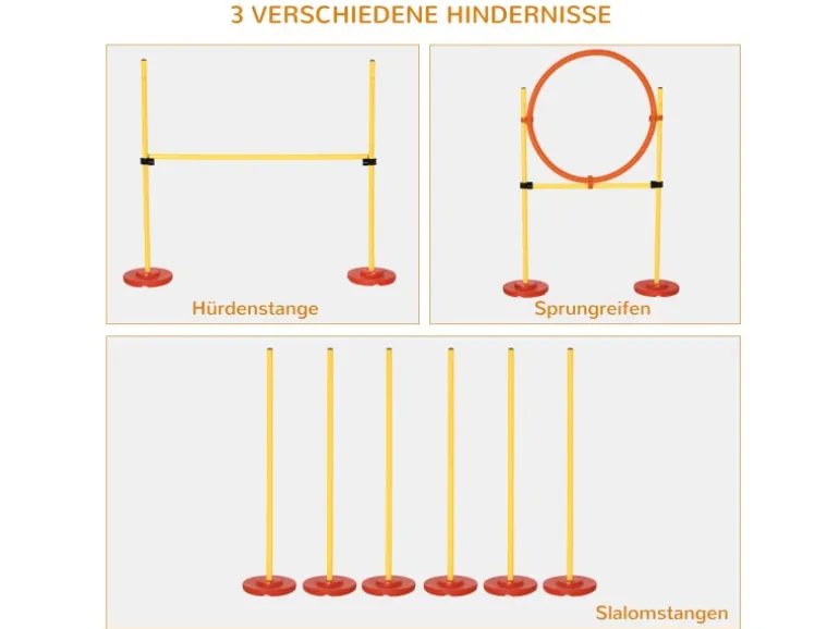 PawHut Hunde Agility Set 3-in-1-Training Inklusive Tasche
