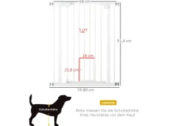 PawHut Hunde Türschutzgitter mit Schließautomatik