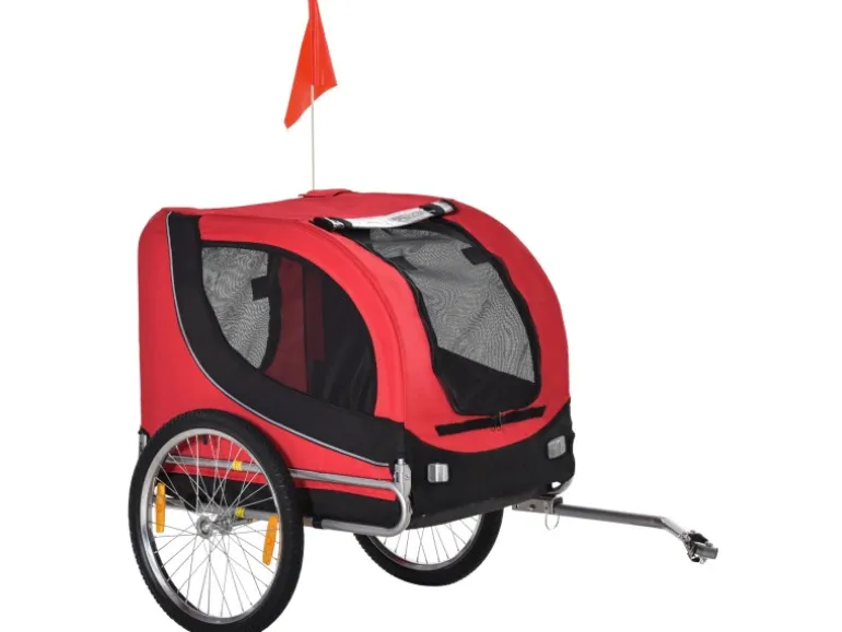 PawHut Hundeanhänger Hunde Fahrrad Anhänger