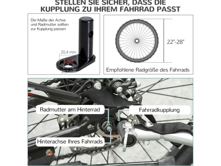 PawHut Hundeanhänger Hunde Fahrrad Anhänger