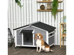 PawHut Hundehütte mit Asphaltdach 109 x 79 x 72 cm