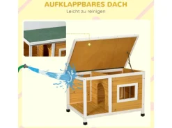 PawHut Hundehütte mit Terrasse