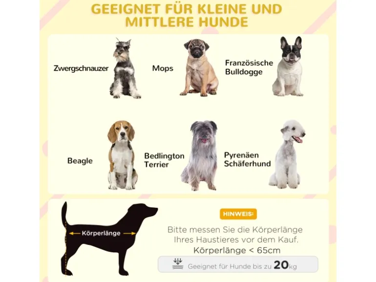 PawHut Hundehütte mit Treppe 121 x 77 x 78 cm