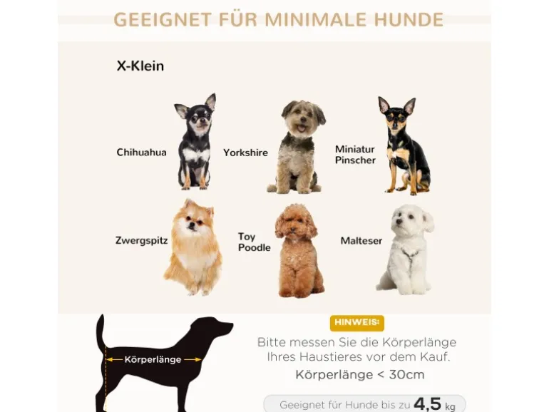 PawHut Hundesofa mit Kissen 69 x 49 x 38 cm