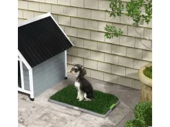 PawHut Hundetoilette mit 2 Grasmatten für Töpfchentraining Welpen