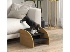 PawHut Hundetreppe 3 Stufen mit Seitenwand