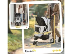 PawHut Hundewagen Hundebuggy Buggy Hunde Katzen