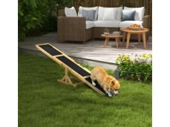 PawHut Hundewippe Hunde Agility Wippe Tannenholz Gelb 180L x 30B x 30H cm