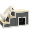 PawHut 2-in-1 Hundetreppe mit Höhle 3 Stufen