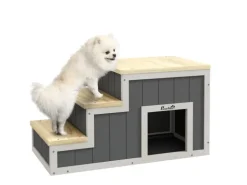 PawHut 2-in-1 Hundetreppe mit Höhle 3 Stufen
