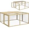 PawHut Kaninchenstall Klappbar mit Freilaufgehege 120 x 120x57 m