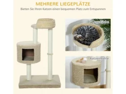 PawHut Katzenbaum Kuschelige Aussichtsplattformen 61x41x96 cm