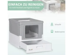 PawHut Katzenklo mit Bodenschale