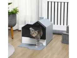 PawHut Katzentoilette mit Bodenwanne Schaufel