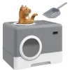 PawHut Katzentoilette mit Deckel 2 Ausgänge