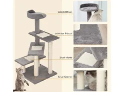 PawHut Kletterbaum Treppe 5 Ebenen 48,5 x 48,5 x 100 cm
