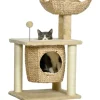 PawHut Kratzbaum 74 cm Katzenbaum mit Katzenhöhle Spielball